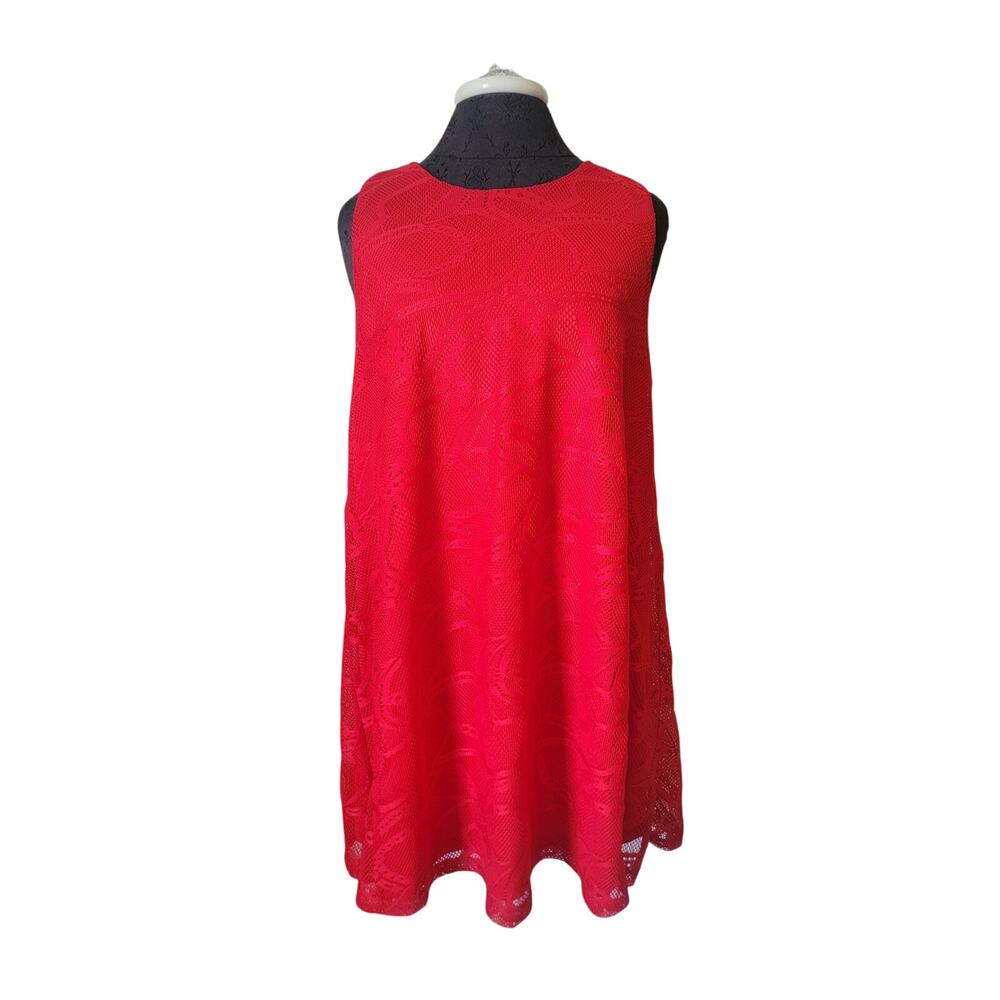 NEW Miami Women's Red Lace Sleeveless Dress - Size Large - NWT